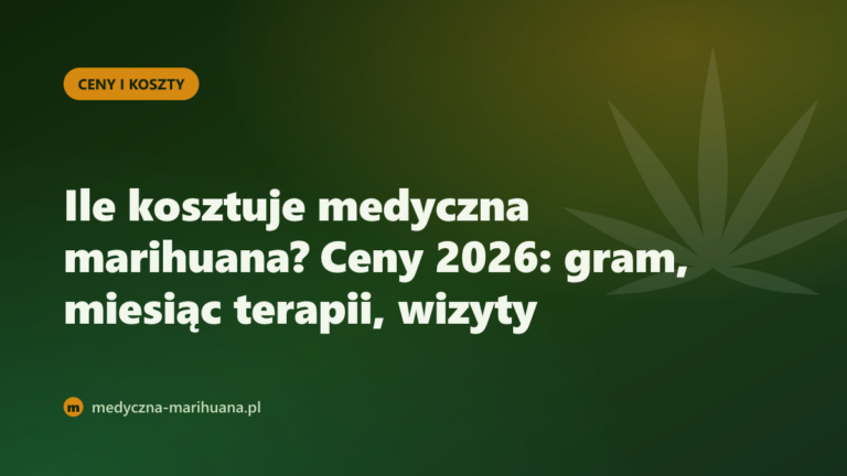 Ile kosztuje medyczna marihuana? Ceny 2026: gram, miesiąc terapii, wizyty