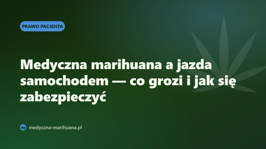 Medyczna marihuana a jazda samochodem — co grozi i jak się zabezpieczyć
